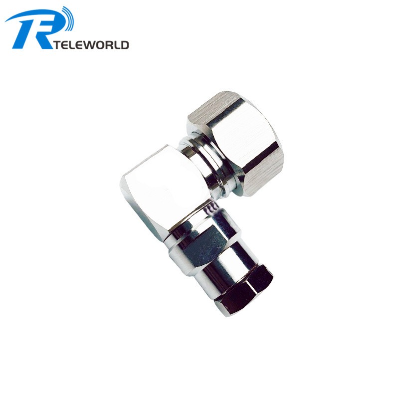 Right Angle 4.3-10 Male Connector for 1/4 superflexible cable Right Angle 4.3-10 Male Connector for 1/4 superflexible cable