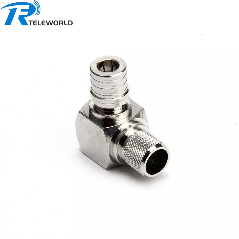 Right angle QMA male crimp connector for LMR400 RG8 cable Right angle QMA male crimp connector for LMR400 RG8 cable