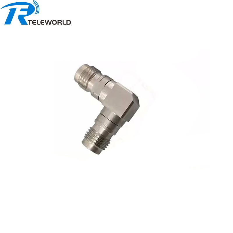 Right angle 2.4mm Millimeter RF Adapter 50GHz 50ohm