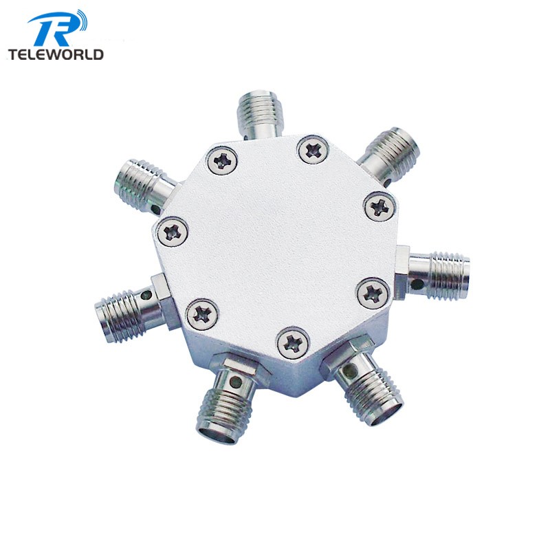 DC-6GHz 6 Way Resistive Power Divider 2W RF Splitter SMA Female Connector DC-6000MHz 50ohm