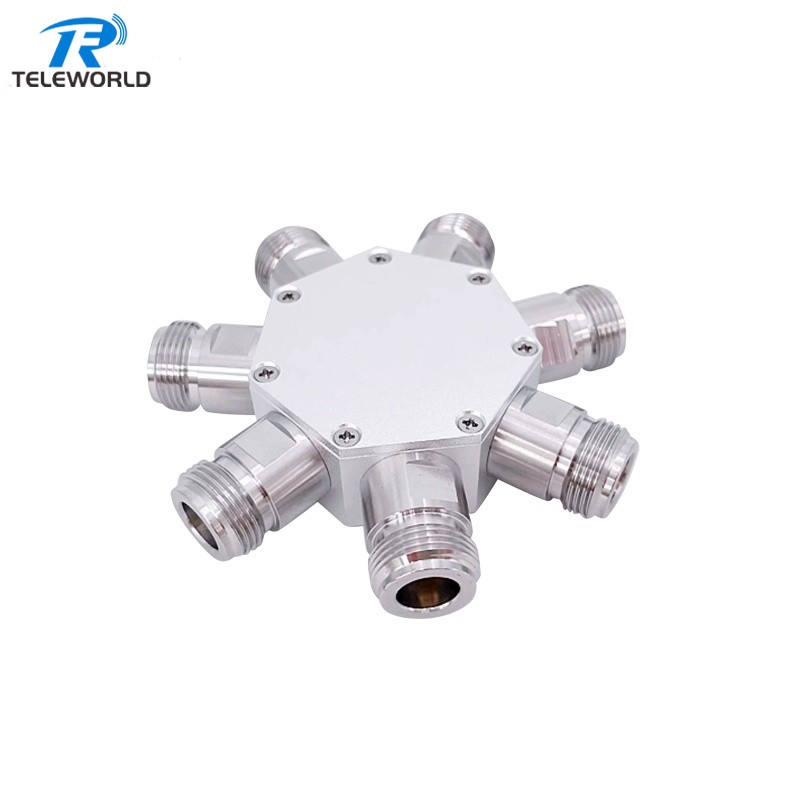 DC-4GHz 6 Way Resistive Power Divider RF Splitter 2W N Female DC-4000MHz 50ohm