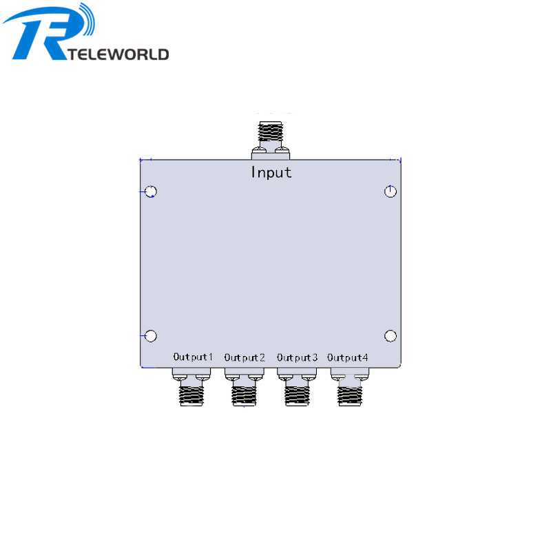20W 2.92mm 4 way Power Divider Splitter 26GHz-31GHz 50ohm