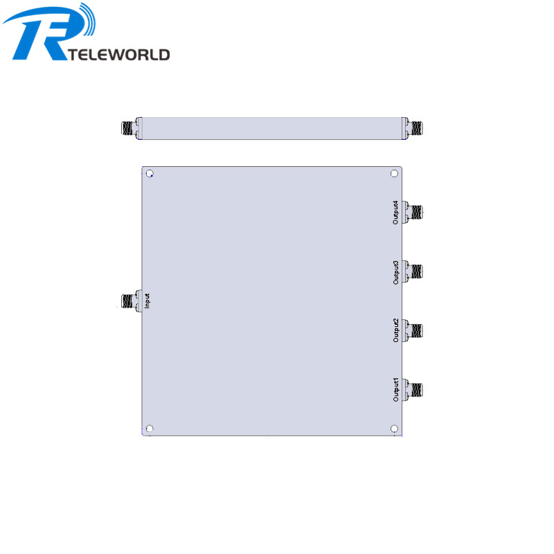 30W SMA/N 4 way Power Divider Splitter 350-3800MHz 50ohm