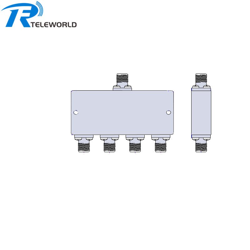 20W 2.4mm 4 way Power Divider Splitter 18GHz-50GHz 50ohm