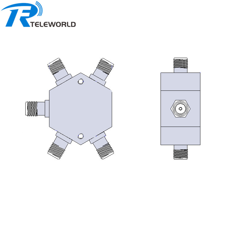 2W DC-1000MHz SMA 4 way Resistive Power Divider Splitter 50ohm 2W DC-1000MHz SMA 4 way Resistive Power Divider Splitter 50ohm