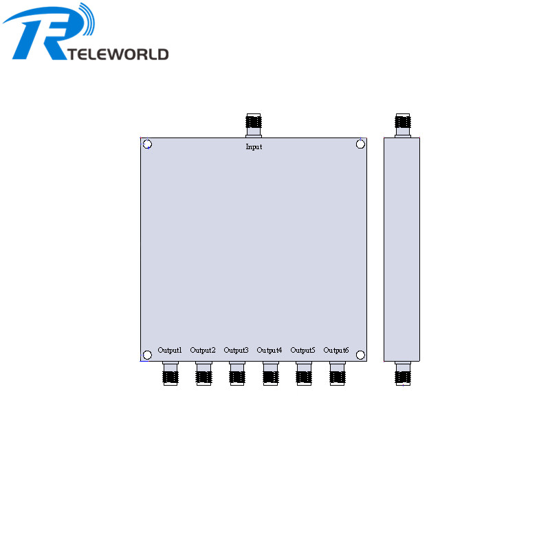 30W 0.5-6GHz SMA 6 way power divider Splitter 500-6000MHz 50ohm
